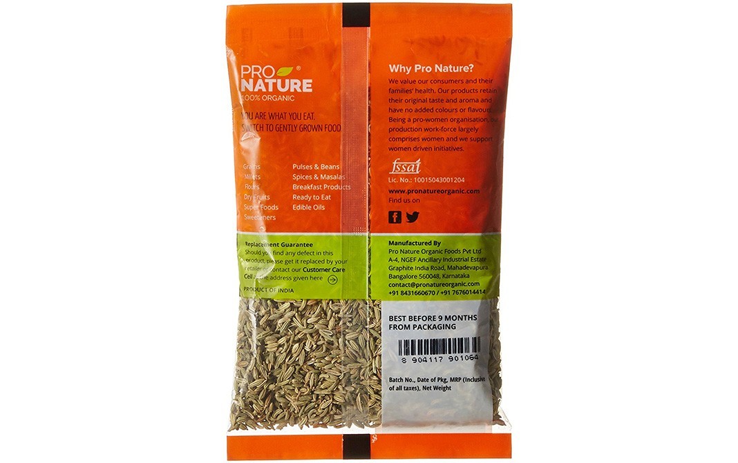 Pro Nature Organic Saunf (Fennel)    Pack  100 grams